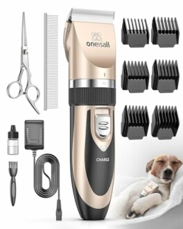 oneisall Dog Shaver Clippers Review: Low Noise Rechargeable Electric Hair Clippers Set for Pets